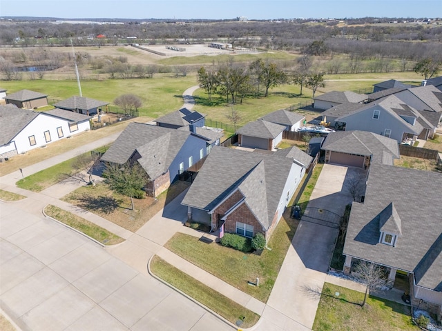 aerial view with a residential view