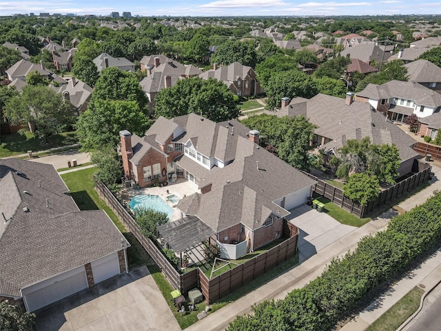 aerial view featuring a residential view