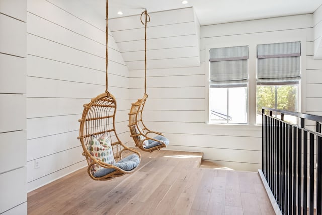 14600 Kiawah, Malakoff, TX 75148 - unfurnished room featuring recessed lighting, wood walls, and wood finished floors