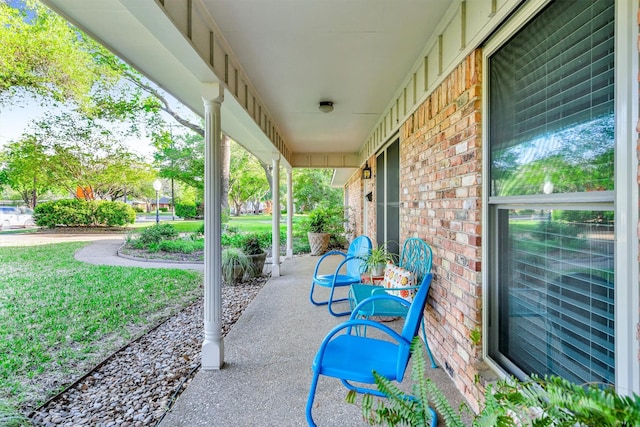 view of patio with a porch