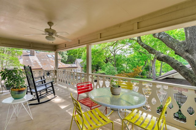 view of patio / terrace featuring a ceiling fan