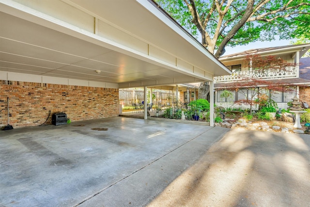 view of patio featuring a carport