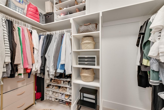 view of walk in closet