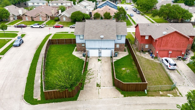 aerial view featuring a residential view