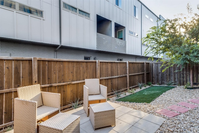 view of patio with a fenced backyard
