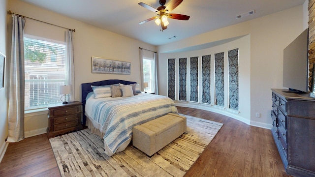 139 Townlake Dr, Prosper, TX 75078 - bedroom featuring wood finished floors, baseboards, and a ceiling fan