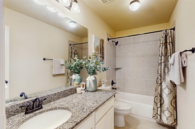 139 Townlake Dr, Prosper, TX 75078 - full bathroom with tile patterned flooring, vanity, shower / bath combo, and toilet