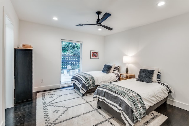 416 Crestwood Dr, Fort Worth, TX 76107 - bedroom with recessed lighting, ceiling fan, wood finished floors, and baseboards
