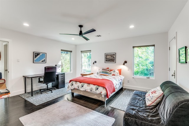 416 Crestwood Dr, Fort Worth, TX 76107 - bedroom featuring visible vents, wood finished floors, and recessed lighting