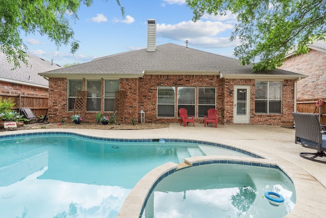 2209 Graystone Ct, Keller, TX 76248 - view of pool with fence, a patio, and a pool with connected hot tub