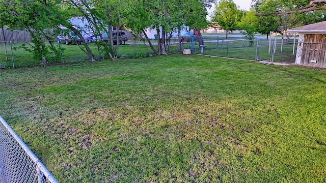 view of yard featuring fence