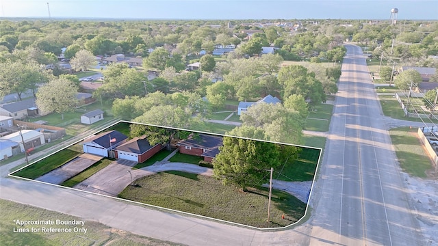 aerial view featuring a residential view