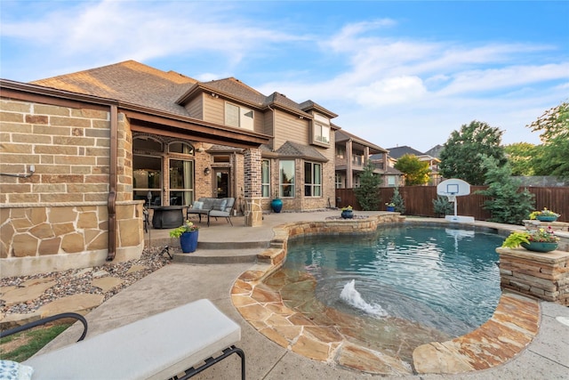 3040 N Camino Lagos, Grand Prairie, TX 75054 - view of swimming pool featuring a fenced in pool, a patio area, and a fenced backyard