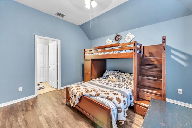 3040 N Camino Lagos, Grand Prairie, TX 75054 - bedroom with wood finished floors, lofted ceiling, and baseboards