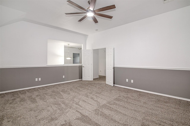 827 Huebner Way, Burleson, TX 76028 - unfurnished bedroom with carpet flooring, baseboards, a ceiling fan, and lofted ceiling