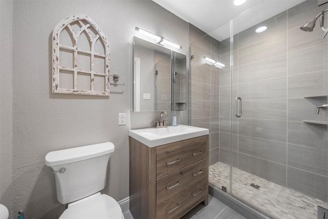1421 S 12th St, Waco, TX 76706 - full bath with recessed lighting, a shower stall, toilet, and vanity