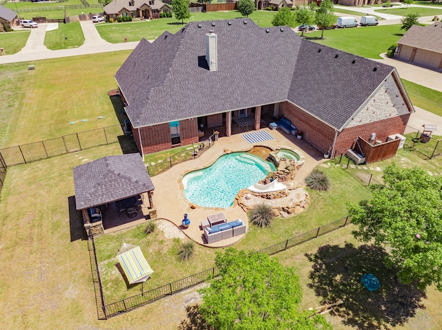 12176 Livingston Way, Talty, TX 75126 - view of pool with a fenced backyard, a patio area, and a pool with connected hot tub