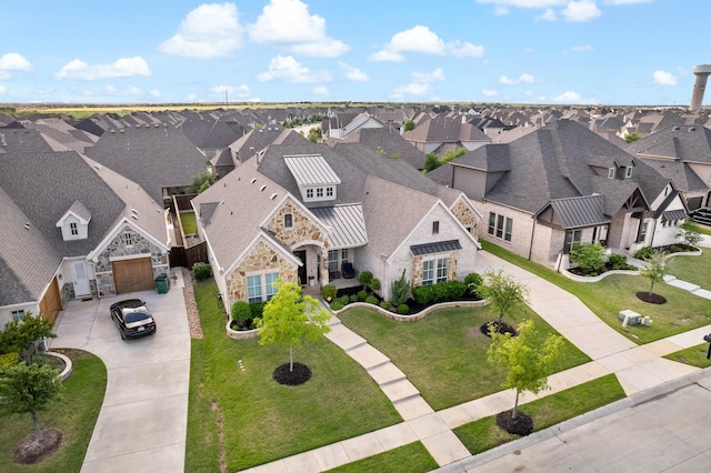 aerial view with a residential view