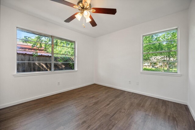 5816 Sandra Dr, Fort Worth, TX 76133 - unfurnished room with baseboards, a ceiling fan, and wood finished floors