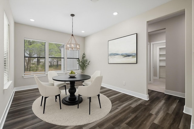 328 Brandon Way, Pottsboro, TX 75076 - dining room featuring a chandelier, dark wood-style flooring, and recessed lighting