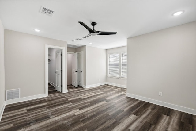 328 Brandon Way, Pottsboro, TX 75076 - unfurnished bedroom featuring dark wood-style floors, recessed lighting, and ceiling fan