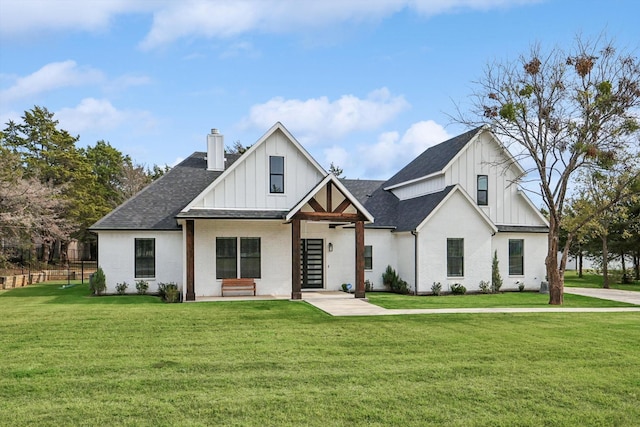 328 Brandon Way, Pottsboro, TX 75076 - modern farmhouse with board and batten siding, roof with shingles, and a front yard
