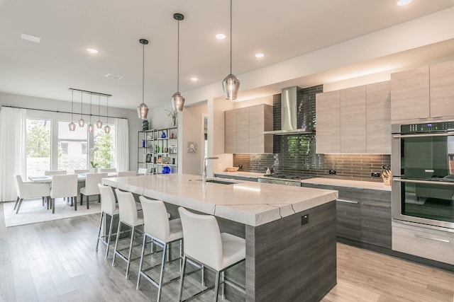 3901 Campania Ct, Colleyville, TX 76034 - dining area with visible vents, wood finished floors, a notable chandelier, and recessed lighting