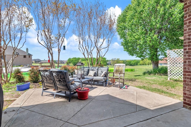 view of patio featuring outdoor lounge area
