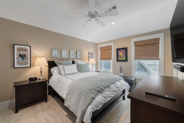 5313 Ridgedale Ave, Dallas, TX 75206 - bedroom with light colored carpet, a ceiling fan, and baseboards