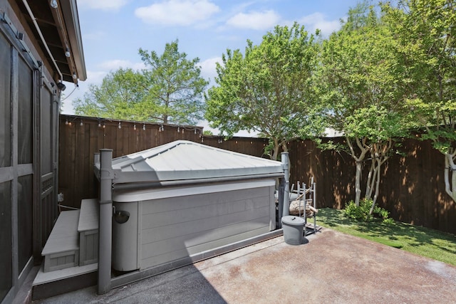 garage featuring fence