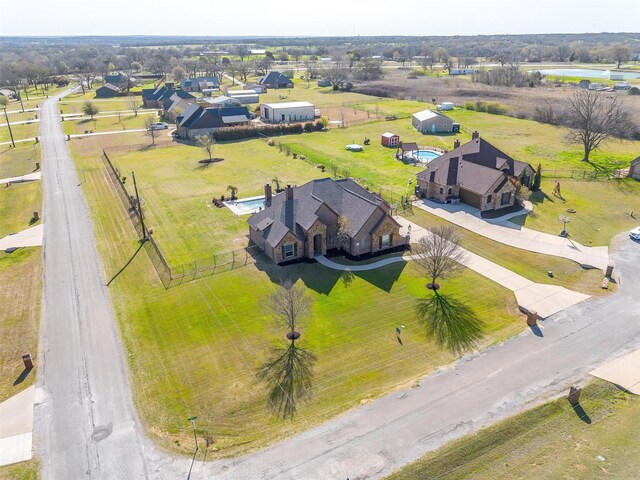 aerial view with a rural view