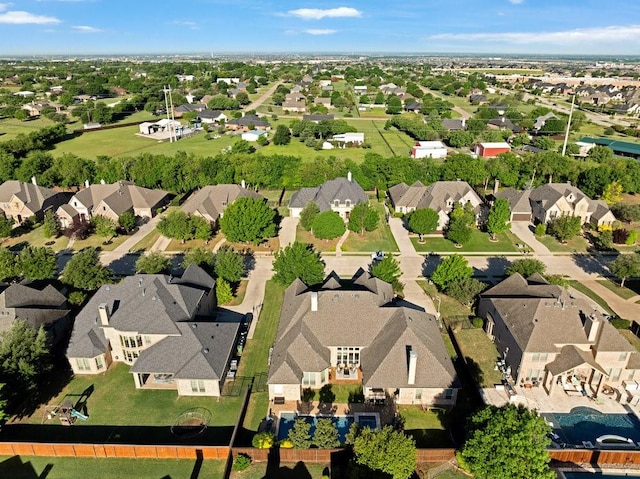 aerial view with a residential view