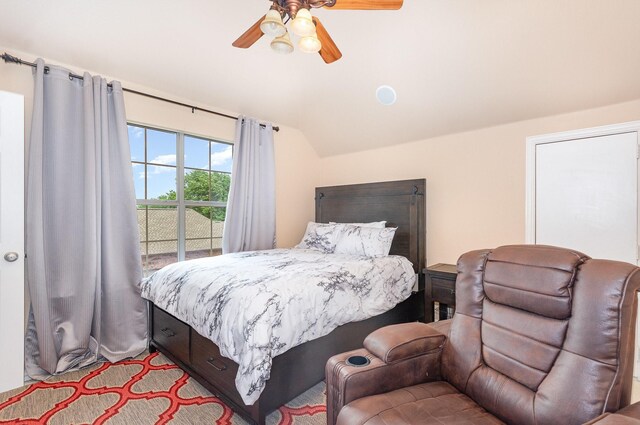 905 Maybach Ct, Mckinney, TX 75071 - bedroom featuring lofted ceiling and ceiling fan