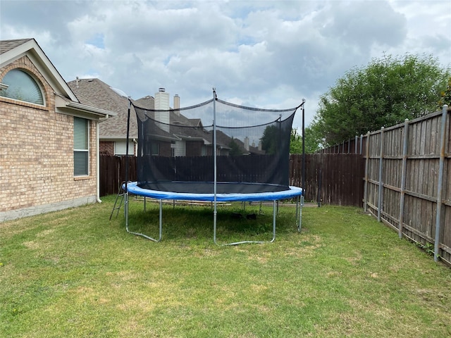 3115 Reagenea Dr, Wylie, TX 75098 - view of yard with a fenced backyard and a trampoline