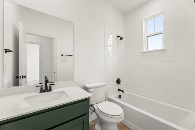 921 Janwood, Plano, TX 75075 - bathroom with toilet, vanity, shower / washtub combination, and wood finished floors