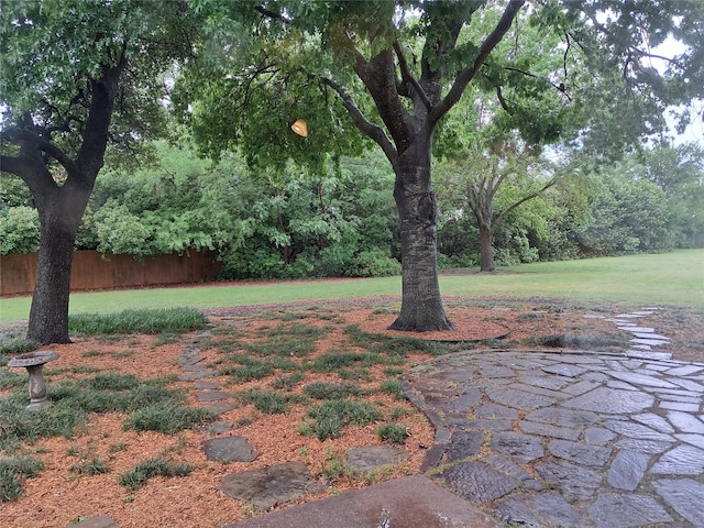 view of yard with fence
