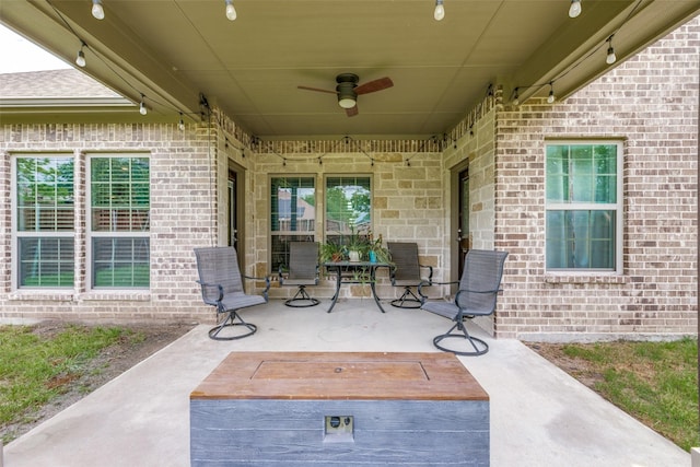 view of patio / terrace with ceiling fan