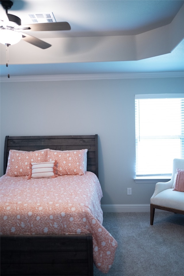 3919 Rose Hill Ct, Denison, TX 75020 - carpeted bedroom featuring visible vents, a ceiling fan, and baseboards