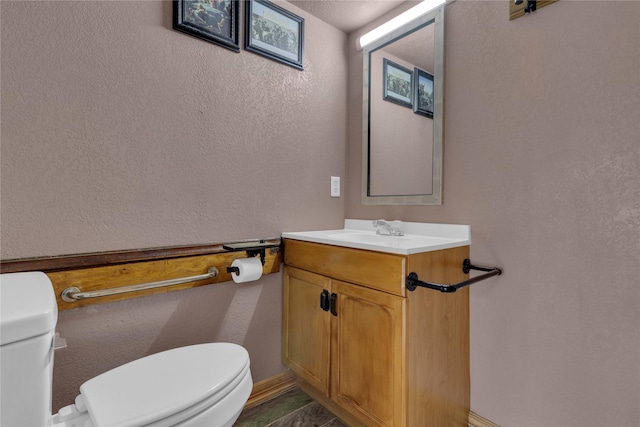 4403 Fm-205, Glen Rose, TX 76043 - half bath featuring toilet, a textured wall, and vanity