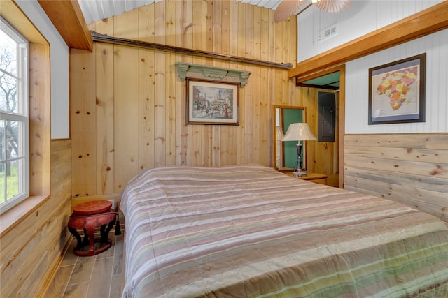 4403 Fm-205, Glen Rose, TX 76043 - bedroom featuring visible vents and wood walls