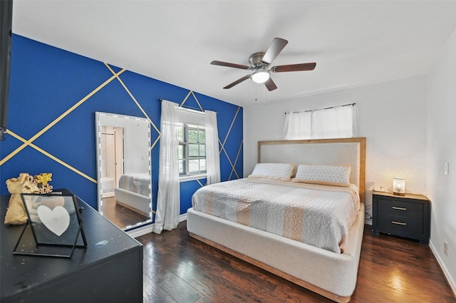1501 SE 4th St, Grand Prairie, TX 75051 - bedroom featuring wood finished floors and ceiling fan