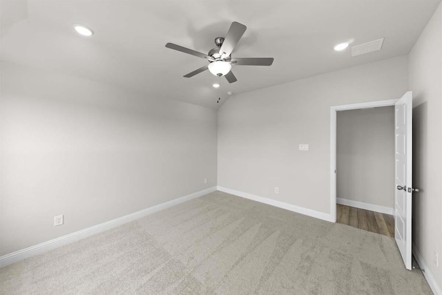 214 Fairmont, Princeton, TX 75407 - carpeted empty room with recessed lighting, a ceiling fan, visible vents, and baseboards