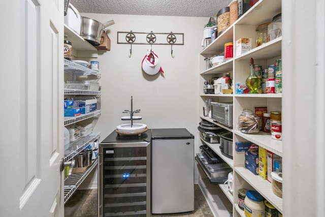pantry with beverage cooler