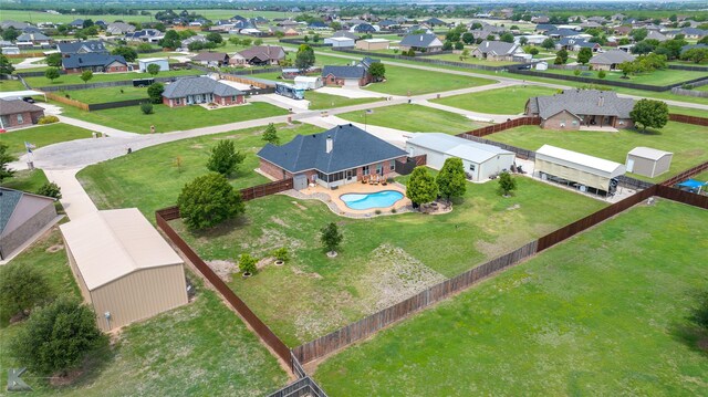 aerial view with a residential view