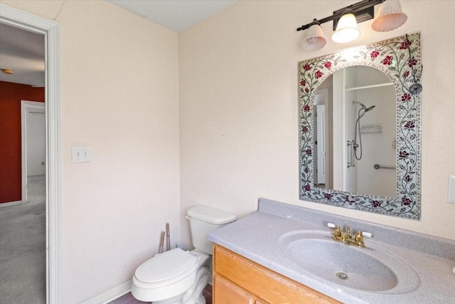 5841 Tracyne Dr, Westworth Village, TX 76114 - full bath featuring toilet, vanity, and a shower with shower curtain