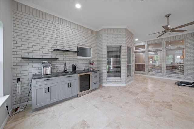 201 Southridge Lakes Parkway, Southlake, TX 76092 - view of patio featuring beverage cooler, area for grilling, ceiling fan, and a sink