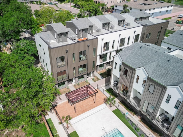 aerial view of residential area