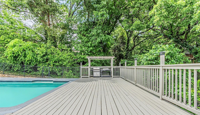 2405 Castle Rock Rd, Arlington, TX 76006 - view of pool with a wooden deck, a fenced in pool, and fence