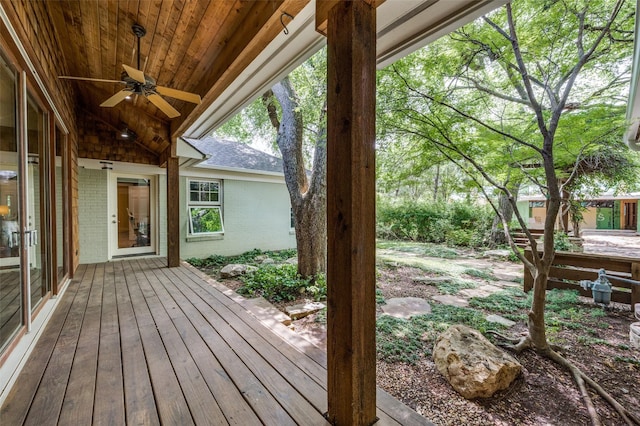 1580 Stemmons Ave, Dallas, TX 75208 - wooden terrace with ceiling fan