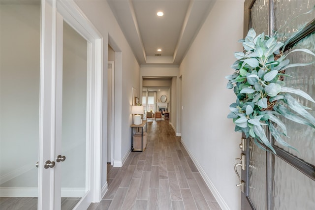 4009 Palomino Rd, Aubrey, TX 76227 - corridor with light wood-style floors, recessed lighting, and baseboards